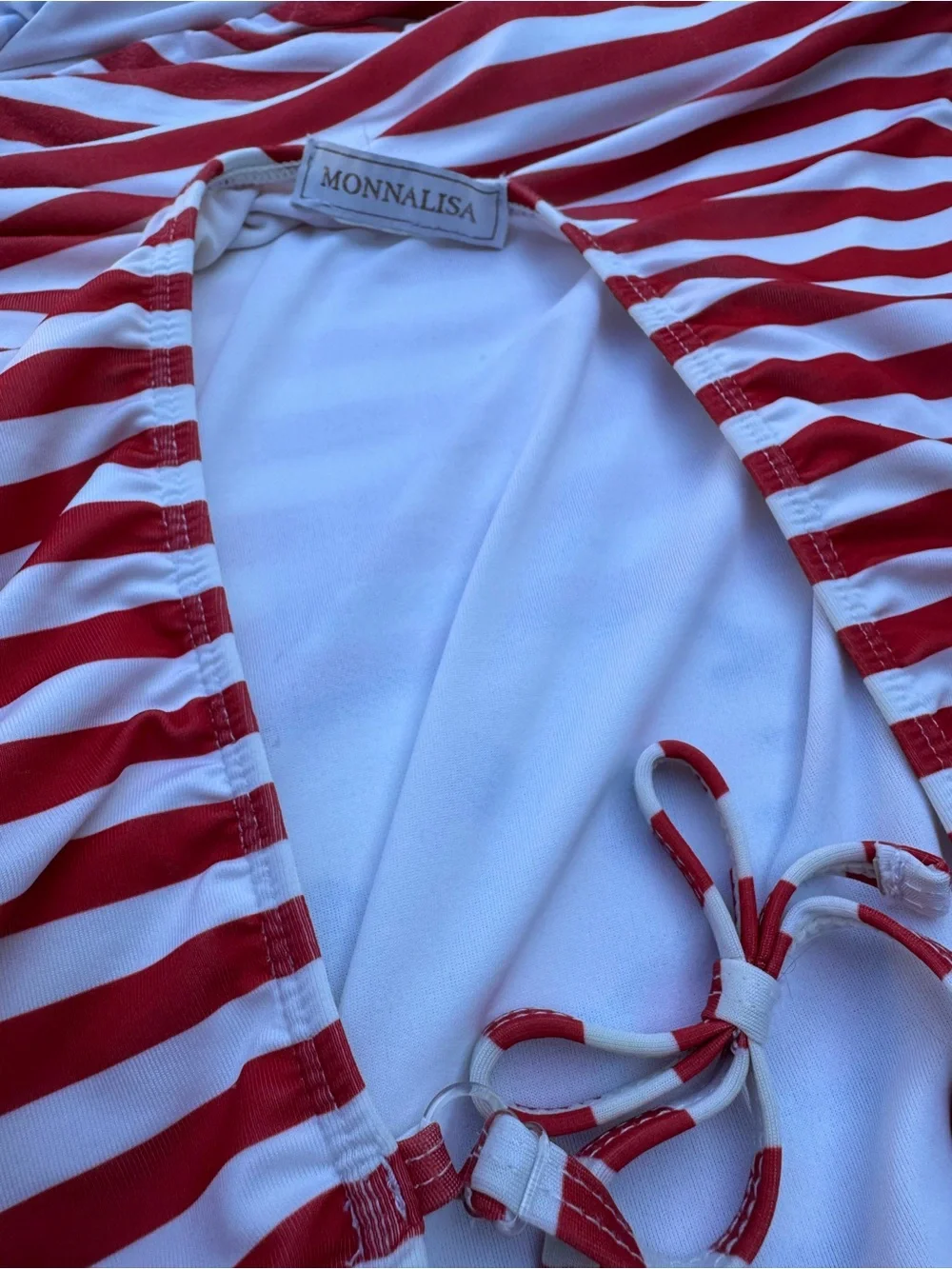 Monnalisa Hello Kitty Striped Girls Swimsuit, Size 12